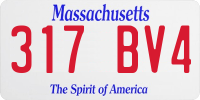 MA license plate 317BV4