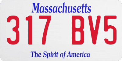 MA license plate 317BV5