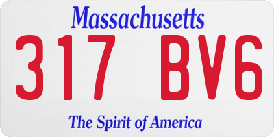 MA license plate 317BV6