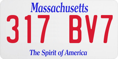 MA license plate 317BV7