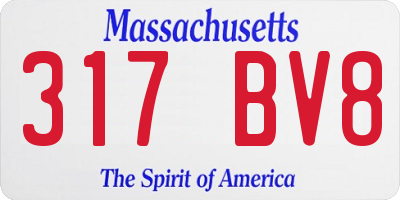 MA license plate 317BV8
