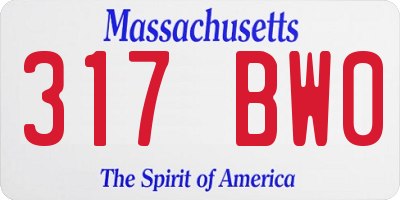 MA license plate 317BW0
