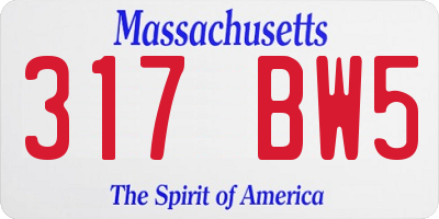 MA license plate 317BW5