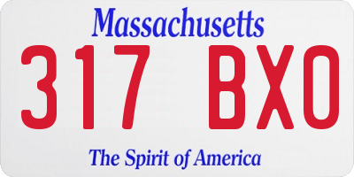 MA license plate 317BX0