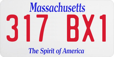 MA license plate 317BX1
