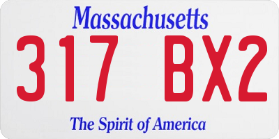 MA license plate 317BX2