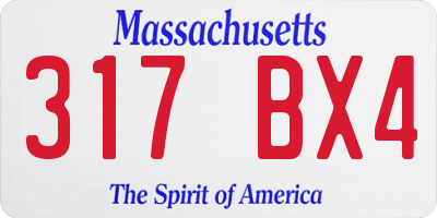 MA license plate 317BX4