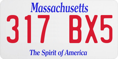 MA license plate 317BX5