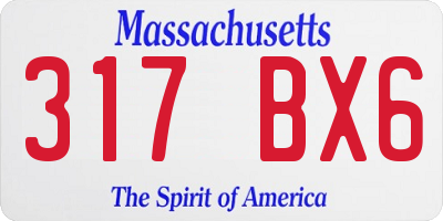 MA license plate 317BX6