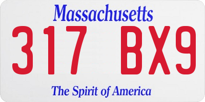 MA license plate 317BX9