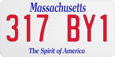MA license plate 317BY1