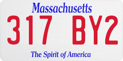 MA license plate 317BY2