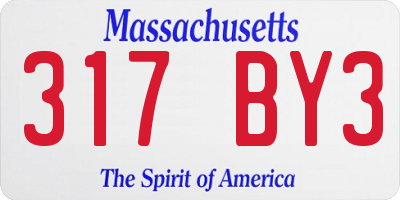 MA license plate 317BY3