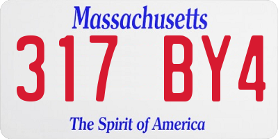 MA license plate 317BY4