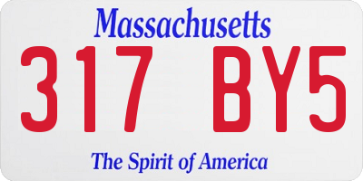 MA license plate 317BY5