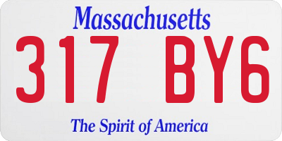 MA license plate 317BY6