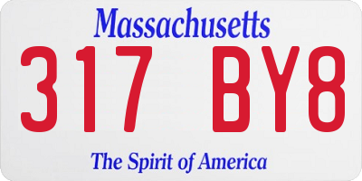 MA license plate 317BY8