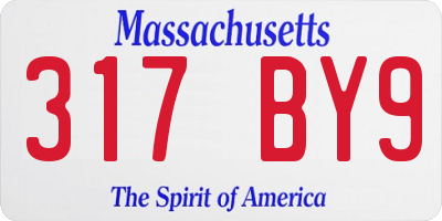 MA license plate 317BY9