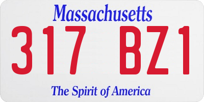 MA license plate 317BZ1