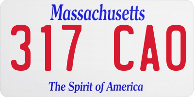MA license plate 317CA0