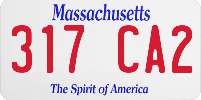 MA license plate 317CA2