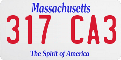 MA license plate 317CA3