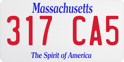 MA license plate 317CA5