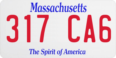 MA license plate 317CA6