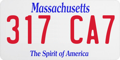 MA license plate 317CA7