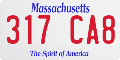 MA license plate 317CA8