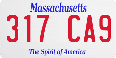 MA license plate 317CA9