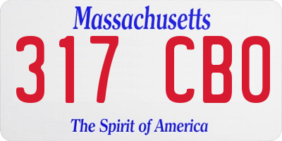MA license plate 317CB0
