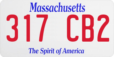 MA license plate 317CB2