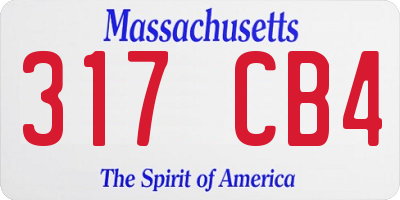 MA license plate 317CB4