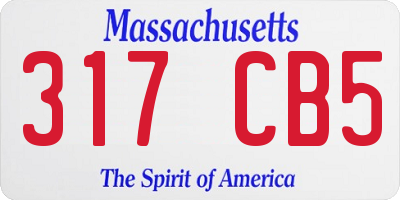 MA license plate 317CB5