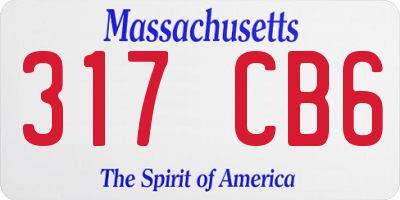 MA license plate 317CB6