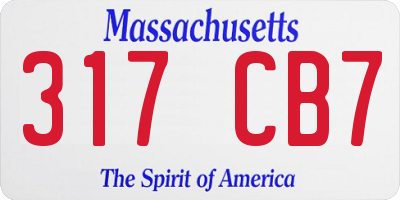 MA license plate 317CB7