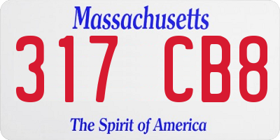 MA license plate 317CB8