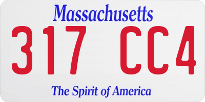 MA license plate 317CC4