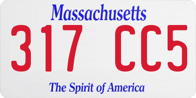 MA license plate 317CC5