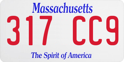 MA license plate 317CC9