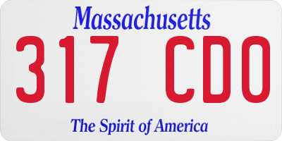 MA license plate 317CD0
