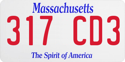 MA license plate 317CD3
