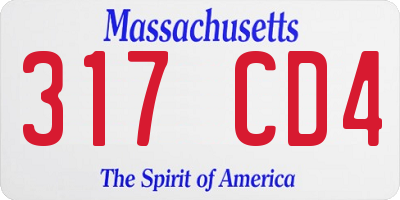 MA license plate 317CD4