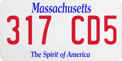 MA license plate 317CD5