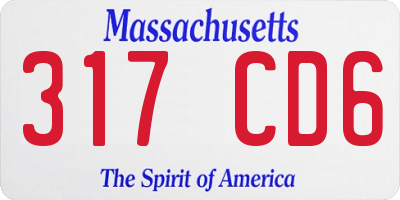 MA license plate 317CD6