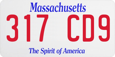 MA license plate 317CD9