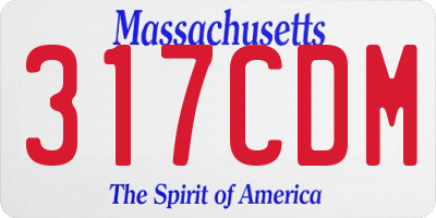 MA license plate 317CDM