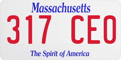 MA license plate 317CE0