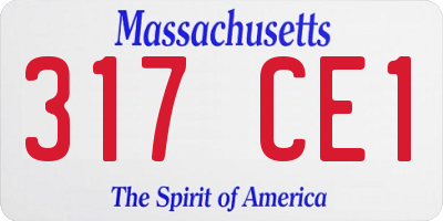 MA license plate 317CE1